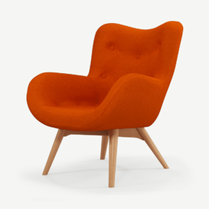 Doris Accent Armchair, Shetland Orange Fabric