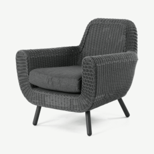 Jonah Garden Armchair, Dark Grey Poly Rattan