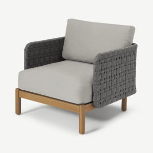 Kolbe Garden Armchair, Grey & Acacia