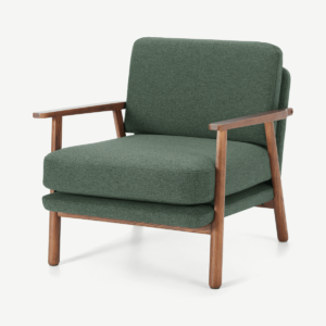 Lars Accent Armchair, Darby Green & Walnut Stain Fabric