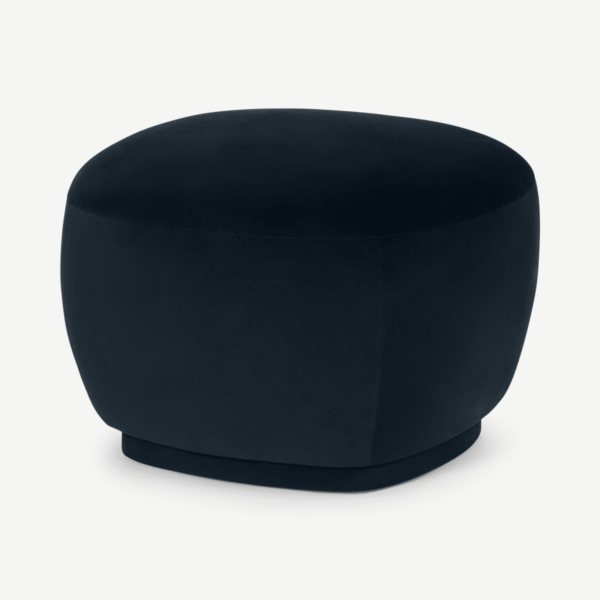 Lavinia Organic Shape Pouffe, Twilight Blue Velvet