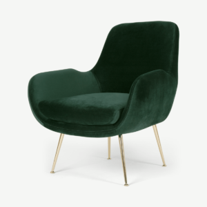 Moby Accent Armchair, Pine Green Velvet