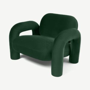 Bobo Accent Armchair, Moss Green Recycled Velvet