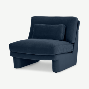 Ciara Accent Armchair, Ocean Blue Recycled Velvet