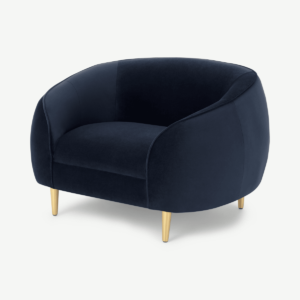 Trudy Armchair, Monarch Blue Recycled Velvet