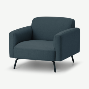 Toula Armchair, Aegean Blue Fabric