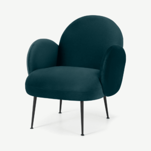 Bonnie Accent Armchair, Steel Blue Velvet