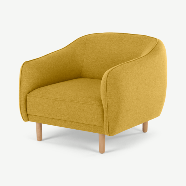 Haring Armchair, Retro Yellow Fabric