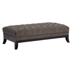 Newton Upholstered Fabric Footstool In Grey