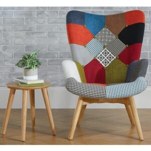 Salona Fabric Lounge Chaise Armchair In Multicolored