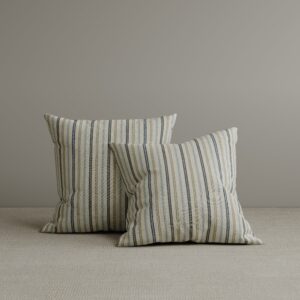 Cottonfy Square Exclusive Design Cushion in Light Blue Striped Cotton Linen, 45*45CM