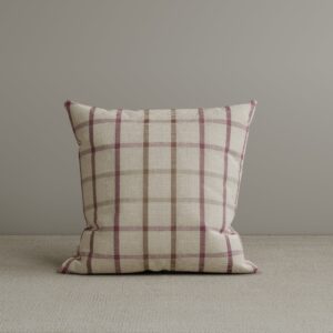 Cottonfy Square Exclusive Design Cushion in Red Checkered Cotton Linen, 45*45CM