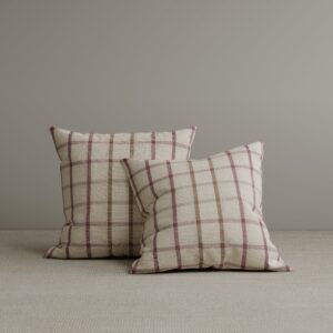 Cottonfy Square Exclusive Design Cushion in Red Checkered Cotton Linen, 45*45CM