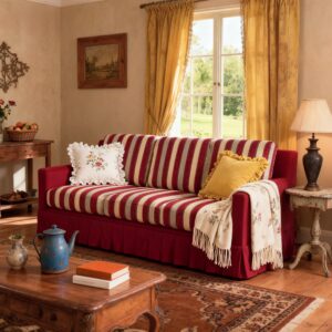 Cottonfy Country Check Sofa with Removable Skirted Covers