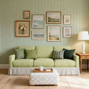 Cottonfy Country Check Sofa with Removable Skirted Covers